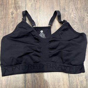 Kindred Bravely black Sublime Hands-Free Pumping & Nursing Sports Bra XL Busty
